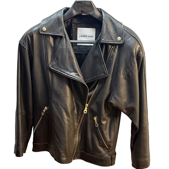 Andrew Marc Jackets & Blazers - Andrew Marc Leather Moto Jacket, Size S/P Color Black